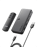 Anker HDMI Switch, 4K@60Hz Umschalter, 4 in 1 Gerät mit glatter Oberfläche, unterstützt HDR, 3D, Dolby, DTS, Kompatibel mit Laptop, PCs, Xbox, Projektor (ohne Netzteil, Batterien für Fernbedienung)