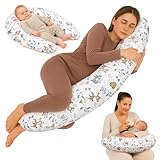 Totsy Baby Stillkissen XXL Schwangerschaftskissen 190 cm - Pregnancy Pillow Body Pillow Seitenschläferkissen Schlafkissen Lagerungskissen Kissen mit Bezug aus Baumwolle Oeko-Tex