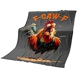 Generisch Animal Print Decke - Lustiger Streich Hahnendruck Steppdecke,150x200cm Lustiger Hahn Druck Flanell Wolldecke | Für Kinder Erwachsene Frauen Bett Sofa Deko Winter