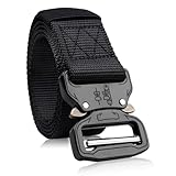 Schnellverschluss Taktischer Gürtel, Taktischer Gürtel für Herren, elastischer Stretchgürtel 3,8 cm breit, Arbeitshose Gürtel, Stoffgürtel oder Gürtel ohne Schnalle in Schwarz für Alltag und Outdoor