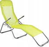 Outtec® Liegestuhl Klappbar, Sonnenliege, Schwerkraft Gartenliege, Strandliege Klappbar Leicht, Gartensessel, Relaxliege, Relaxsessel Garten, Klappliege bis 130 kg (Lindgrün)