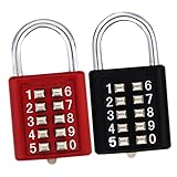 2 Stück Schlüsselvorhängeschloss Reisegepäckschloss Schloss für Koffer Tragbares Türschloss für unterwegs Koffer Kombinationsschloss Rucksackschlösser für die Reise Zinklegierung