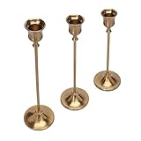 Gold Kerzenhalter, Antik, Rostfest, Konische Kerzenständer für Hochzeit