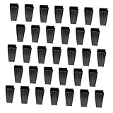 Levemolo 50 Stück Schwarze Verdickte Pflanztaschen mit Belüftungslöchern Quadratisch Atmungsaktive Wiederverwendbare Pflanzsäcke für Gesunde Wurzelentwicklung von Gemüse und Obst