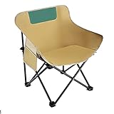 Campingstuhl Faltbar 200KG Belastbar Übergroßer Bequem Gepolster Klappstuhl Camp Garten Balkon Strand Camping Stuhl Sessel Gartenstuhl Anglerstuhl Regiestuhl(Khaki)