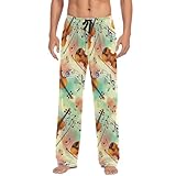 RPLIFE Herren-Pyjamahose mit Taschen, Geigen-Loungehose, bequeme Pyjamahose für Herren, S-XXL, Violinen, Medium