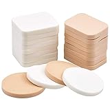 Fodlon Make-up Schwamm Set, 20 Stück: Weiche Latex Schwämme für Foundation, BB-Creme, Puder - Weiß, Rechteckig und Rund