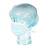 SF Klipphaube OP-Haube 100 Stück Blau Einweghaube Haarnetz Haarschutz Vlieshaube universale Größe Baretthaube latexfrei, unsteril