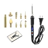 BCZAMD FDM 3D Drucker Teile Werkzeugsatz: Messingspitzen Hitze reparieren und modifizieren für Modell Entgraten Schneiden Gravieren Stanzen mit 220V60W Lötkolben Einstellbare Temperatur Halter Zubehör