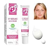 Azelainsäure 12% Creme für das Gesicht, Azelainsäure Akne Creme für Rosazea Behandlung, Rötungslinderung, Azelainsäure Gel mit Salizylsäure & Niacinamid für Pigmentflecken, Hautpflege