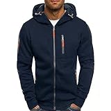 Zipper Hoodie Sweatjacke Herren Kapuzenjacke Mit Reißverschluss Oversized Kapuzenpullover Übergangsjacke Sweatshirt Jacke Casual Sportjacke Outdoorjacke