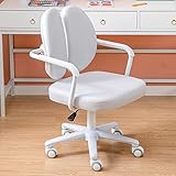FHSLKXIM Schreibtischstuhl Aus Stoff Mit Nicht Waschbarer Technologie, Ergonomischer Computerstuhl Für Das Home-Office, Gesundheitsstuhl Mit Doppellehne Für Studenten, Langfristiger Komfort,Grau