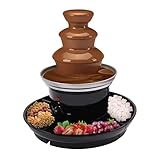 Schokobrunnen - 3 Etagen 40W Elektrische Schokoladenfondue Set | Dreifach Schokoladenbrunnen Maschine | Chocolate Schmelzfunktion | 450g Schokolade Kapazität | für Geburtstage, Partys und Familien