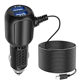 Hoembpn Auto Ladegerät Dash Cam Mini USB Stromkabel, Auto Zigarettenanzünder USB Ladegerät Dashcam Ladekabel Adapter mit Dual USB Port und Blau LED Licht, für DVR Kamera GPS-Navigation