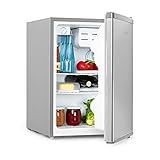 Klarstein Cool Kid - Getränkekühlschrank, Mini-Kühlschrank, Mini-Bar, 66 Liter Volumen, 109 kWh/Jahr, freistehend, 45 x 63 x 51 cm (BxHxT), 42db, grau/Edelstahl gebürstet