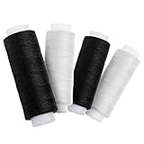 Nähgarn-Set: 4 Rollen Nähgarn in Schwarz und Weiss; aus 100% Polyester; Länge: je 100 m