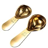 Metall-Kaffeeschaufel für gemahlenen Kaffee – 18/8 Edelstahl-Messlöffel-Set, kleine Kaffeewaage für Milchbrauen, Zucker, Bohnen, Kanister, 15 und 30 ml Messlöffel