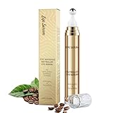 Koffein-Augenserum, Hyaluronsäure-Augencreme Gegen Augenringe und Schwellungen, Augenpflege, Anti-Aging-Augenserum mit 360°-Massageball, Reduziert Tränensäcke, Fältchen und Feine Linien (20ML)