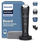 Philips Bartschneider 5000er-Serie – selbstschärfende Metallklingen, 40 Längeneinstellungen, BeardSense-Technologie, Haarkollektor, 100% wasserdicht, Übergangskamm, Reiseetui, Modell BT5785/30