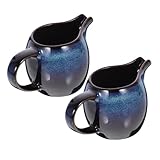 HOLIDYOYO 2 Stück Keramik Sahnekännchen mit Ausguss und Griff Kleine Milchkanne für Kaffee Tee und Soßen Hitzebeständig Spülmaschinenfest Stilvolle Tischdekoration für Nachmittagskaffee