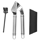 Knoblauchpresse Aus 304 Edelstahl, Mincer Crusher, Feine Polierte Spiegel Oberfläche, Küchenwerkzeug, 12.5cm Größe - Rostbeständig, Rutschfester Griff, Leicht Zu Reinigen