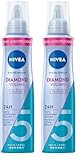 NIVEA Diamond Volume Schaumfestiger, pflegender Haarschaum mit Hitzeschutz, Panthenol & Vitamin B3, Haarfestiger für glänzendes Volumen mit 24h Halt (Haltestufe 5), Styling Mousse (150 ml)