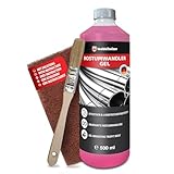 Veddelholzer Premium 500 ml Rostumwandler Gel Set inkl. Schleifvlies & Pinsel. Rostlöser, Rostschreck, Rostentferner für Metall, Auto, Motorrad, Fahrrad UVM. Effektive Alternative zum Rostlöser Spray