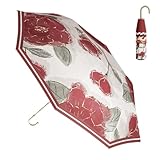 Reiseschirm | Manueller Sonnenschirm - Kompaktes Sonnensegel mit J-Griff für Wandern, Wandern, Reisen und Outdoor, rot, Consulte la descripción