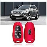 SHAOHAO Schlüssel Hülle für Hyunda-i Tucson NX4 2021 2022,IONIQ 5 TPU Silikon Autoschlüssel Schlüsselhülle Autofernbedienungen Schutzhülle (Rot)
