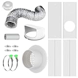 Ablufttrockner – Fensterdichtungspanel, Schlauchanschluss innen, Zubehör für Dachbodentrockner, Verbindungsstück für verschiebbare Fenster, Auspuffschlauch-Set