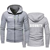 XINHENGCHI Herren Hoodies Jacken Sweatshirt für S.EC.URI.TY Leichte Strickjacke Sportoberteile Mäntel Langarm-Trainingsjacke mit Reißverschluss-Gray 1||S