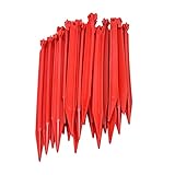 ToCi 24 x Kunststoff Heringe 30 cm | Zeltheringe für Outdoor Camping Zelte Garten | weiche & sandige Böden | Zeltnägel in Rot