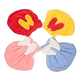 NIYANGLE 4 Stück Saugfähiges Mikrofaser Haartuch mit Schleife Schnell trocknender Turban für feuchtes Haar Korallenflauschiger Haarturban für Damen und Mädchen Passend für Haarlängen