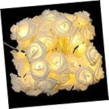 SWETRACE Schnur rosafarbene Lichterketten dekorativ Vorhang Lichterketten Rose beleuchtet Blüte hochzeitsdeko bodendeko kreative Lampenverzierung einzigartige Lichtverzierung Plastik Weiß