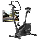 Skandika Ergometer Vinneren Design Hometrainer | Fitness Fahrrad mit Magnetbremssystem, 11kg Schwungmasse, 12 Trainingsprogramme, Tablet-Halterung, Bluetooth und App-Steuerung | grau/schwarz