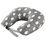 JOVELL Stillkissen-Bezug, Original Extra-Breiter Stillkissen-Bezug mit Anti-Rutsch-Waist-Strap (Große Größen, Graue Wolken)