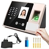 4-in-1 Zeiterfassung für Kleinbetriebe – Innovatives Zeiterfassungsgerät mit Gesichtserkennung, Fingerabdruck, Passwort und ID-Karten, Anwesenheitsmaschine für Mitarbeiter Kein Netzwerk Erforderlich