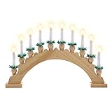 Schwibbogen aus Holz braun 10 Lichter Leuchtfarbe: weiß Leuchtbogen Lichterbogen Rundbogen Adventsleuchter Weihnachtsbeleuchtung Weihnachtsdeko