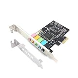 Pardarsey PCIe Soundkarte, 5.1 interne Soundkarte für PC Windows 7 mit Low Profile Halterung, 3D Stereo PCI-e Audiokarte, CMI8738 Chip 32/64 Bit Soundkarte PCI Express Adapter
