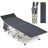Yaheetech Gästebett Campingbett Klappbett Angelliege klappbar Campingliege Liege mit Seitentasche und Transporttasche bis 150 kg