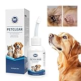 Ohrenreiniger hund Ohrenpflege für Hunde 60ml Ohrenreiniger stoppen Ohren Entzündungen und Juckreiz, Haustier Ohrreiniger für Hunde und Katzen, Hundeohrreinigungslösung, Schmutz, Geruchsentferner