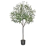 LOMOHOO Olivenbaum Künstlich 120cm Kunstpflanze Groß Künstlicher Olivenbaum Echt Künstliche Pflanzen Große Kunstbaum Pflanzen im Topf für Home Office Wohnzimmer Indoor Outdoor Garten Dekor