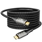 ZIKNYDO Langes Kabel USB C auf USB C 5m, Unterstützt bis zu 20Gbps Datenübertragung, 240W Laden, 8K@30Hz, 4K@144Hz Videoausgang, USBC Display Kabel für Monitor, Laptop, MacBook Pro, iPad Pro, Dell XPS