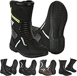 Vaster Moto Motorradschuhe für Herren, verstärkte Straßenschuhe, Motorradstoßschutz, rutschfeste Sohle, bequeme Sportstiefel für Rennen und Tourismus, Schwarz , 43 EU