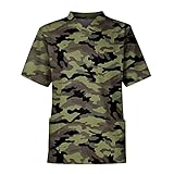 Kassak Set Pflege Modern Damen Casual Baggy Krankenpfleger Uniformen Arbeitskleidung Kasacks Herren Lockere Krankenhaus Schlupfhemd Scrubs Locker Kasak Herren Altenpflege Op-Kasack（1-Army Green，L）