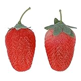 RiToEasysports Obstspielzeug, Obststreuer, Maraca-Früchte, Perkussionsspielzeug, Musikinstrument aus Kunststoff mit Abgerundeten Ecken für (Erdbeere)