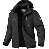 V.A.TOR 189 UNCO&BOROR Wintermäntel, Schneejacke für Herren, Snowboardjacke, Skijacke, Wintermäntel mit Reißverschlusstaschen, Dunkelgrau, Größe XL, 816m, dunkelgrau, X-Large