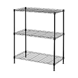 3-stöckiges Metallregal – Schwerlast-Drahtregal, Kohlenstoffstahl-Aufbewahrungsregal für Küche, Garage und Zuhause – & platzsparender Ständer