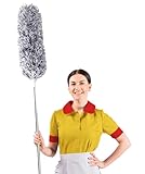 NOCHME Staubwedel Teleskop Mit Extra Lang Ausziehbar Griff, 78-245cm Edelstahl Waschbar Staubwischer Staubbesen Mit Biegbarem Mikrofasern Bürsten Kopf Zur Entfernt Staub Und Spinnweben