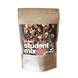 GymBeam Student Mix Nüsse Großpackung – natürlicher Nüsse Mix mit Mandeln, Cashew-, Hasel- und Walnüssen, Rosinen, Nussmischung ohne Zuckerzusatz/Salz, vegan, ideal für Joghurt & Desserts, 500 g